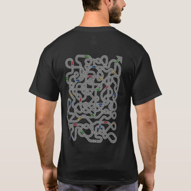 Funny Father's Day T-Shirt Gift with Road Maze  (Back)