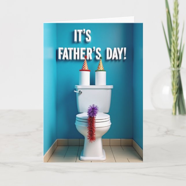 Funny Fathers Day Throne Card (Front)