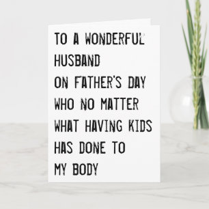 Funny Father's Day "to Husband" Card