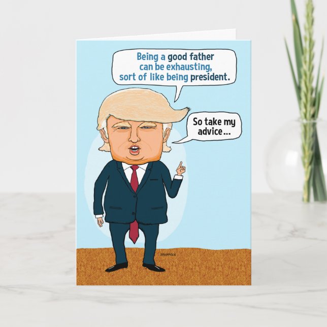 Funny Father's Day Trump Golfing Card (Front)