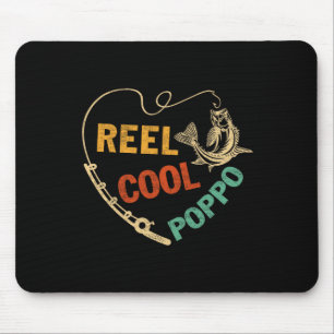 Funny Fathers Day Vintage Fishing Reel Cool Poppo  Mouse Pad