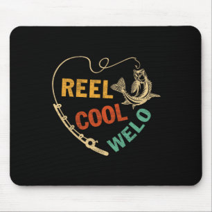 Funny Fathers Day Vintage Fishing Reel Cool Welo Mouse Pad