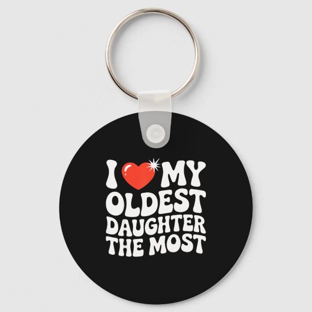 Funny Favorite Oldest Daughter Proud Parent Senior Keychain (Front)