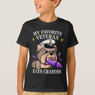 Funny favorite veteran eats crayons jarhead family T-Shirt