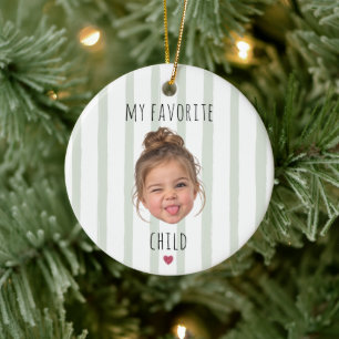 Funny Favourite Child Custom Face Photo Ceramic Ornament