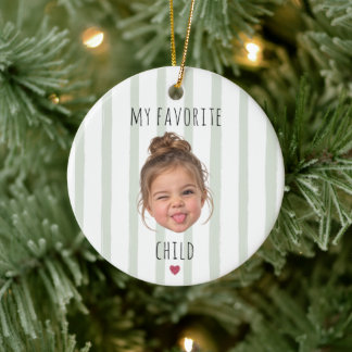 Funny Favourite Child Custom Face Photo Ceramic Ornament