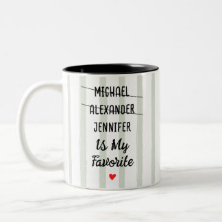 Funny Favourite Child With Personalized 3 Names Two-Tone Coffee Mug