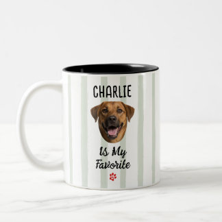 Funny Favourite Dog Custom Face Photo Two-Tone Coffee Mug