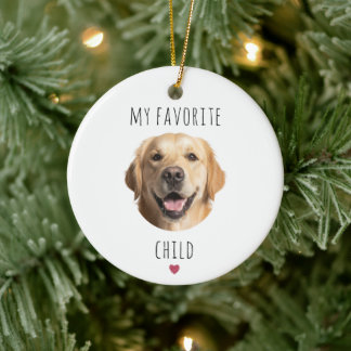 Funny Favourite Fur Child Custom Dog Face Ceramic Ornament
