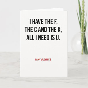 Funny Fck U Valentines Day Card