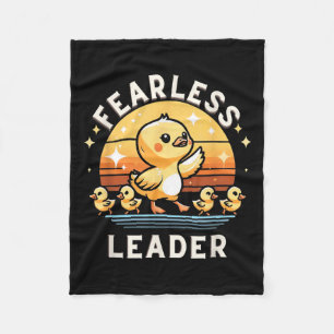 Funny Fearless Leader Duck Ironic Duck Lovers Moti Fleece Blanket