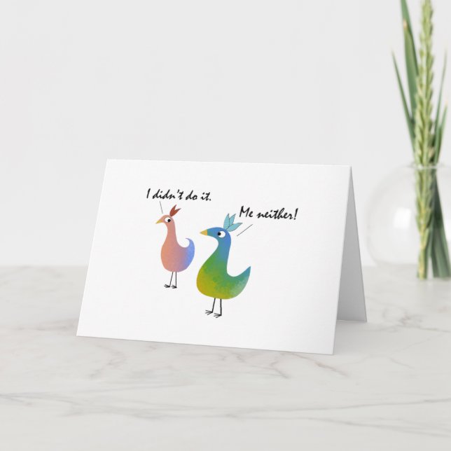 Funny Feathers~Personalize a 21st Belated Birthday Card (Front)