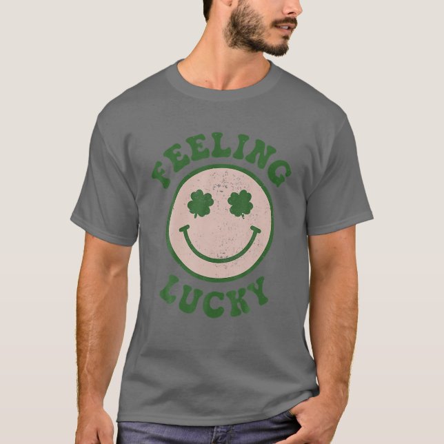 Funny Feeling Lucky Smile Face Meme T-Shirt (Front)