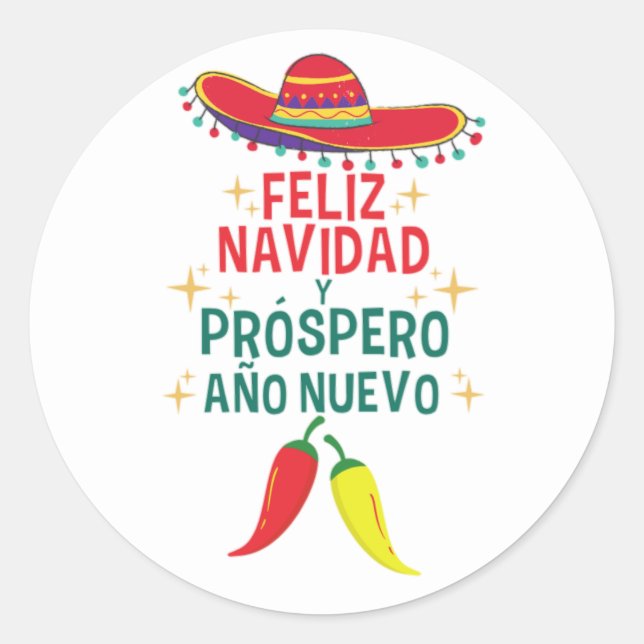 Funny feliz navidad classic round sticker (Front)