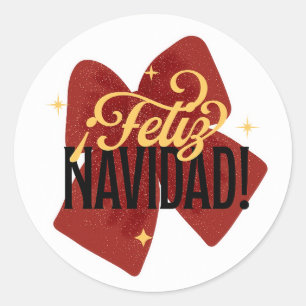 Funny feliz navidad classic round sticker