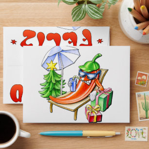 Funny Feliz Navidad Cute Christmas Chili Envelope