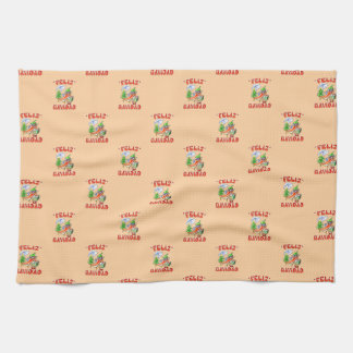 Funny Feliz Navidad Cute Christmas Chili Kitchen Towel