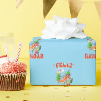 Funny Feliz Navidad Cute Christmas Chili Wrapping Paper