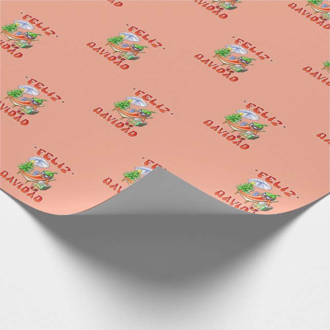Funny Feliz Navidad Cute Christmas Chili Wrapping Paper (Corner)