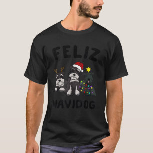 Funny Feliz Navidog Miniature Schnauzer dog lover  T-Shirt