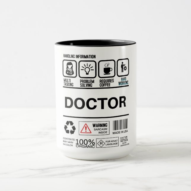 Funny Female Doctor Handling Information Mug (Center)