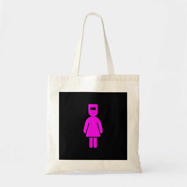 Funny Female Girl Lady Woman Welder Welding Mask Tote Bag (Front)