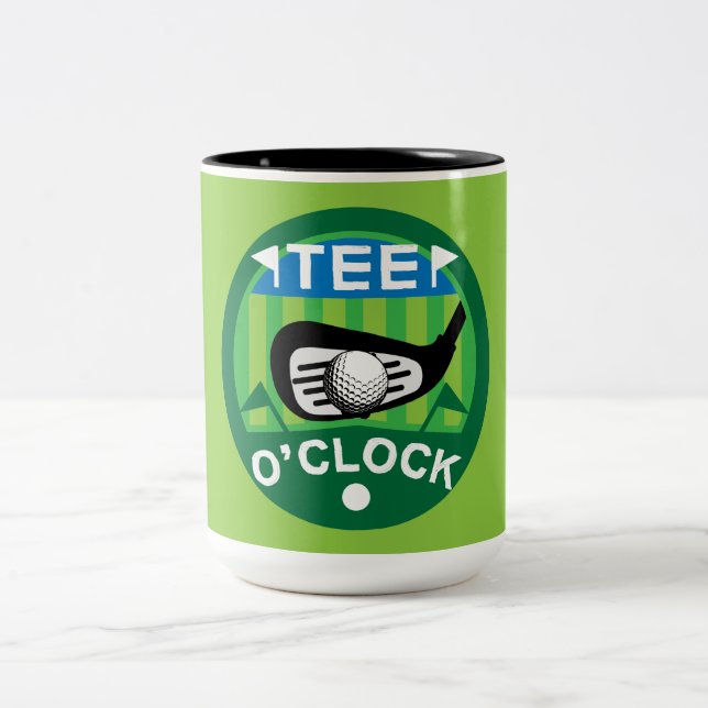 Funny Female Golfers Pros Golfing Fanatics Sports  Two-Tone Coffee Mug (Center)
