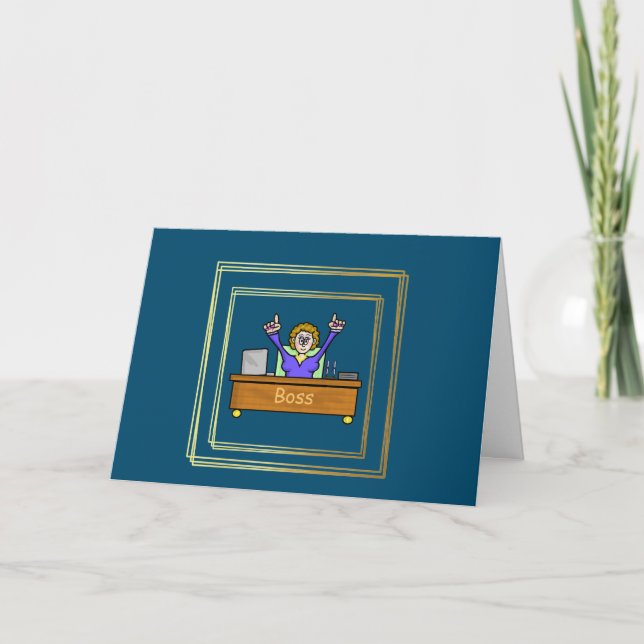 Funny Female or Woman Boss Boss's Day Card (Front)