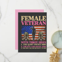 Funny Female Veteran Military Woman American Flag