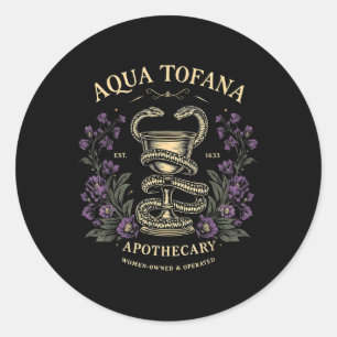 Funny Feminist Aqua Tofana Apothecary Vintage Wome Classic Round Sticker