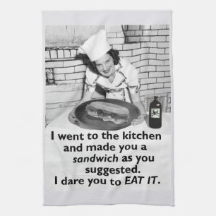Funny Feminist Make Me a Sandwich Kitchen Towel