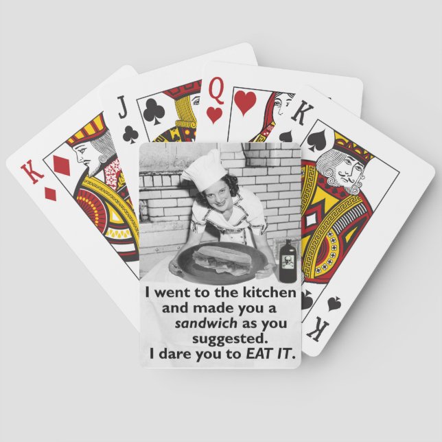 Funny Feminist Make Me a Sandwich Playing Cards (Back)