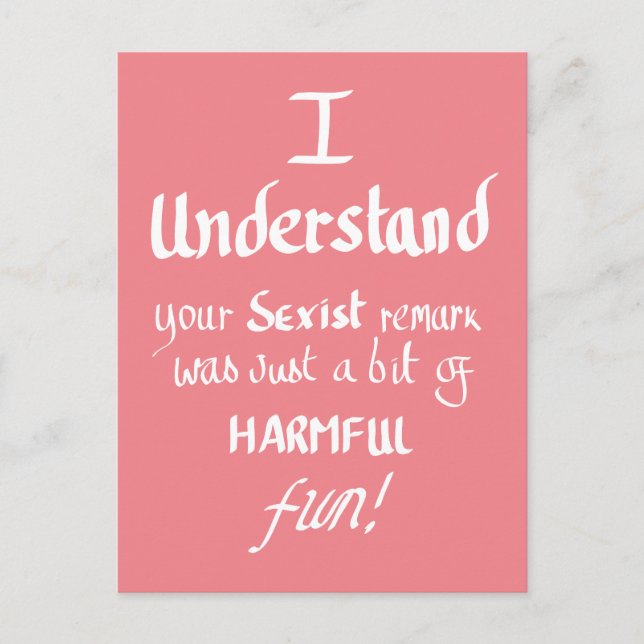 Funny Feminist Quote Handwritten Sarcastic Slogan  Postcard (Front)
