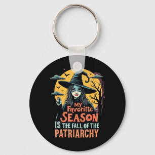 Funny Feminist Witch Favourite Season Liberal Keychain