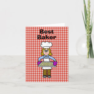 Funny Femme meilleure carte de voeux de boulanger