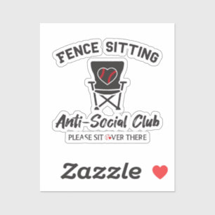 Funny Fence Sitting Anti Social Club Baseball Soft