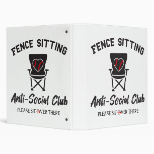 Funny Fence Sitting Anti Social Club Baseball Soft Binder