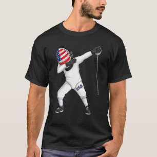 Funny Fencing Dabbing Boy Girl Fencer Sport Kids M T-Shirt