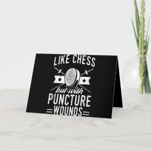 Funny Fencing Design Like Chess But With Puncture Holiday Card
