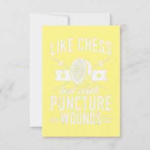 Funny Fencing Design Like Chess But With Puncture Thank You Card