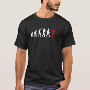Funny Fencing Evolution Pride Fencer Lover Humour T-Shirt