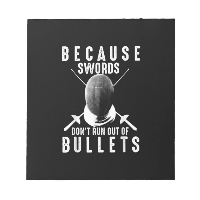 Funny Fencing Gift Cute Fencer Love Sword Fighter Notepad (Front)