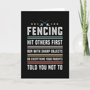 Funny Fencing Gift for Men and Women Sabre Sword Card