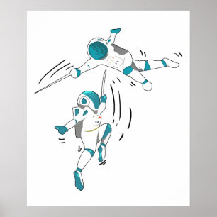funny-fencing-in-space-gift-for-a-fencer-t-shirt_B Poster