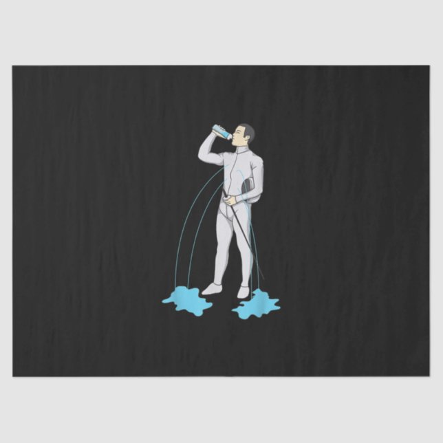 Funny Fencing Post Workout  Cute Fencer Athlete Tissue Paper (Front)