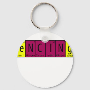 Funny Fencing T-Shirt I Periodic Elements Nerd Gif Keychain