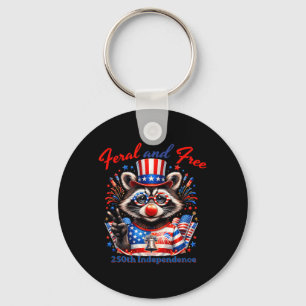 Funny Feral Otter 4th Of July 250 Years Keychain