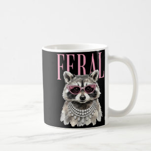 Funny feral raccoon feral girl summer raccoon coffee mug