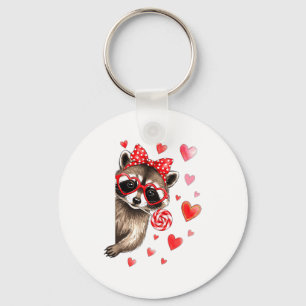Funny Feral Raccoon Valentine's Day Sarcastic Humo Keychain