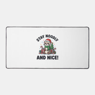 Funny Ferret Christmas Stay Noodly And Nice Desk Mat
